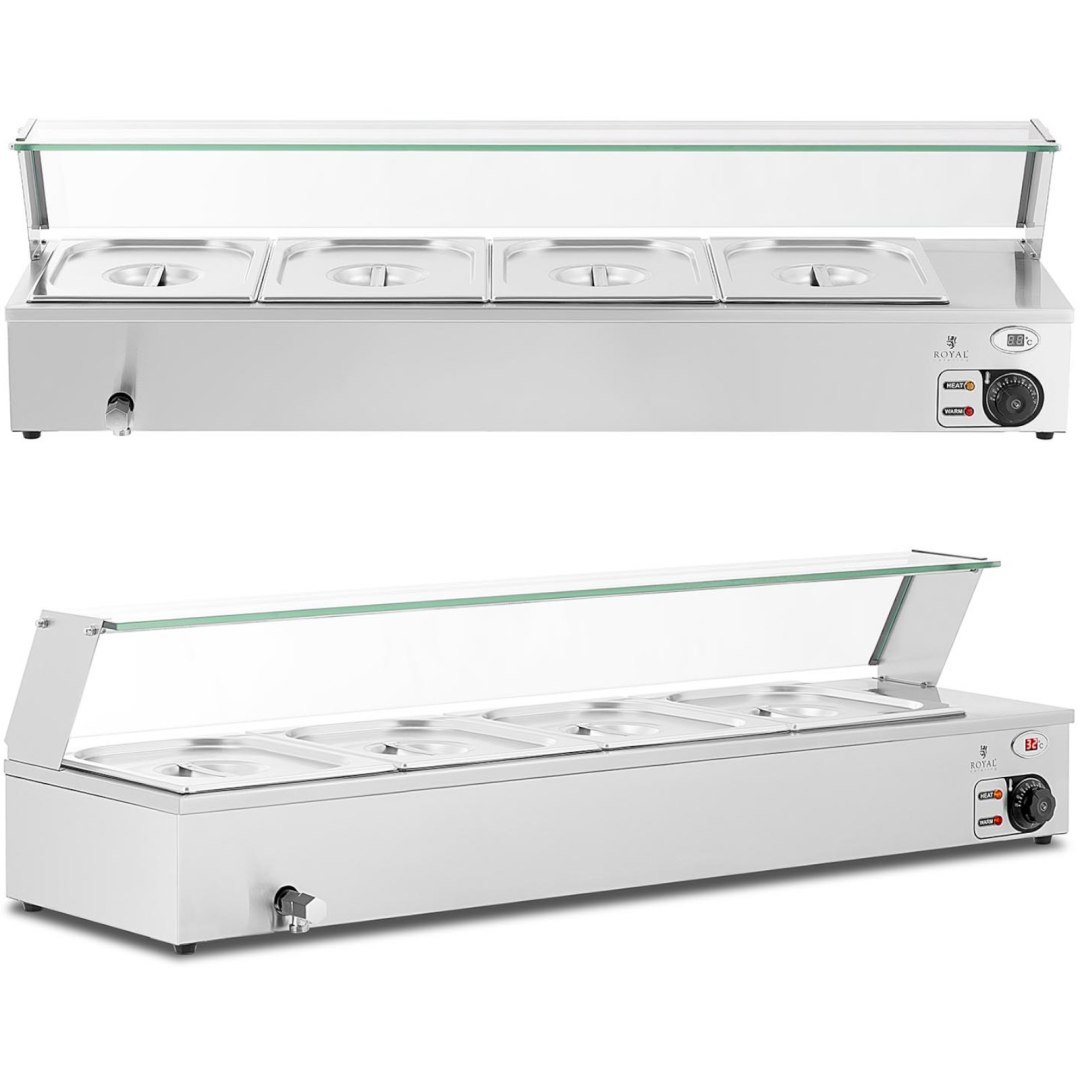 Bemar podgrzewacz do potraw bufet grzewczy z osłoną 4 x GN 1/2 2000 W Bemar podgrzewacz do potraw bufet grzewczy z osłoną 4 x GN 1/2 2000 W