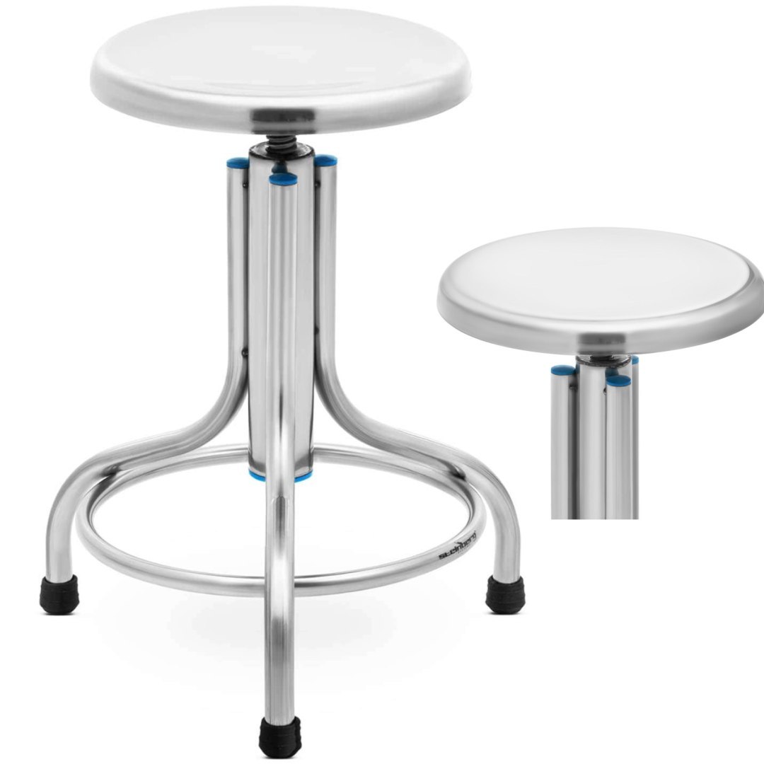 Taboret stołek laboratoryjny warsztatowy ze stali nierdzewnej 45-60 cm do 150 kg Taboret stołek laboratoryjny warsztatowy ze stali nierdzewnej 45-60 cm do 150 kg