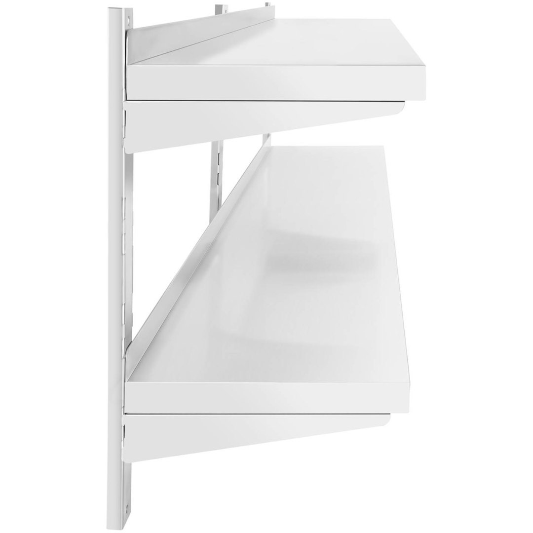 Półka ścienna wisząca gastronomiczna podwójna z regulacją STAL 140 x 40 cm Półka ścienna wisząca gastronomiczna podwójna z regulacją STAL 140 x 40 cm