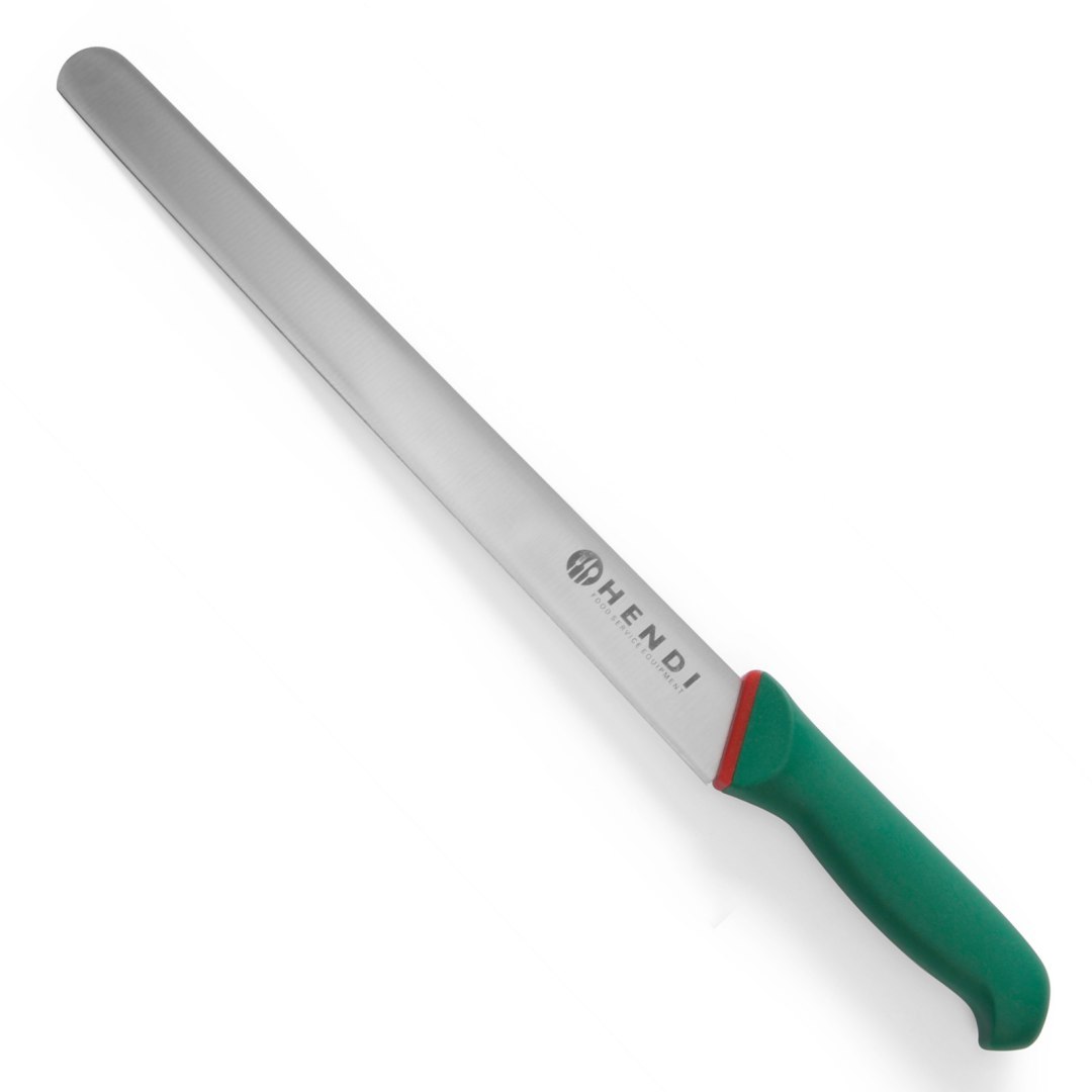 Nóż do wędlin szynki i łososia Green Line dł. 415mm – Hendi 843918 Nóż do wędlin szynki i łososia Green Line dł. 415mm – Hendi 843918