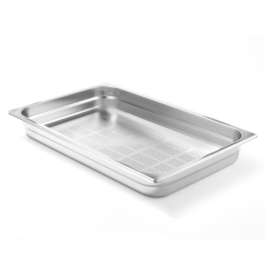 Pojemnik GN perforowany stal nierdzewna GN1/1 530x325mm wys. 150mm – Hendi 802212 Pojemnik GN perforowany stal nierdzewna GN1/1 530x325mm wys. 150mm – Hendi 802212