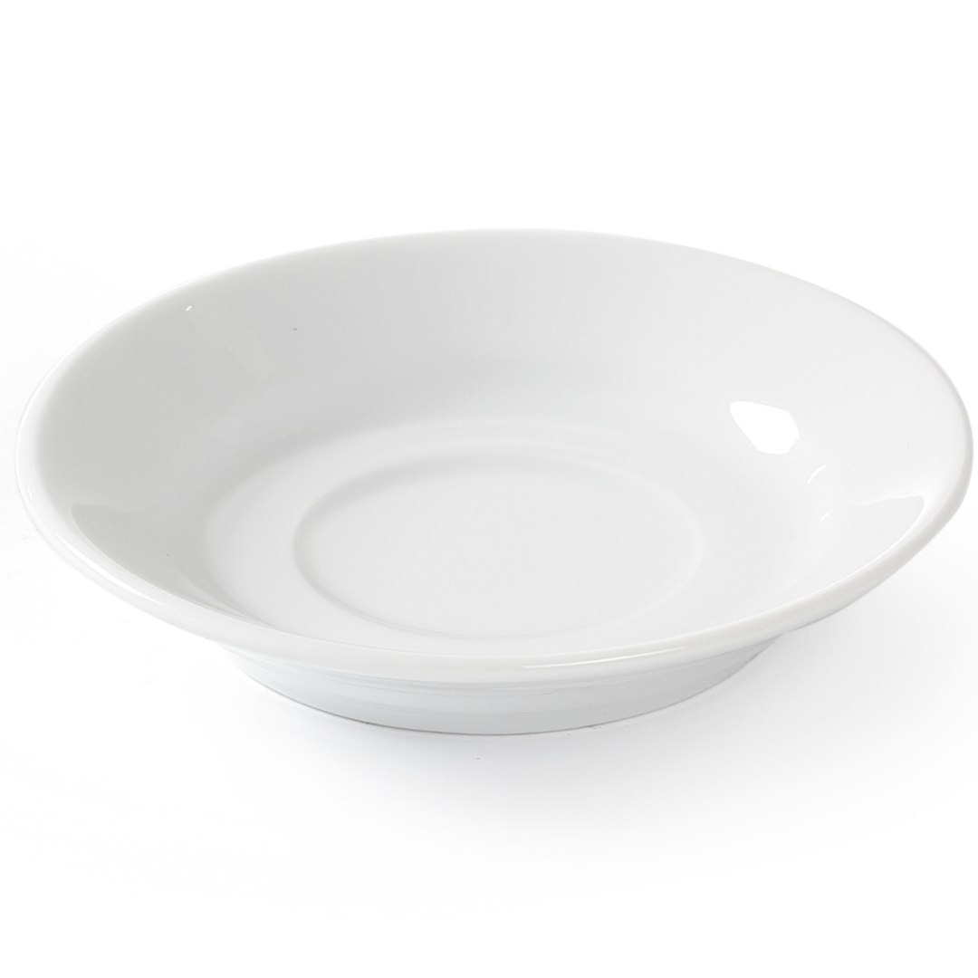 Spodek do filiżanki do kawy OPTIMA biała porcelana śr. 90mm zestaw 12szt. – Hendi 770917