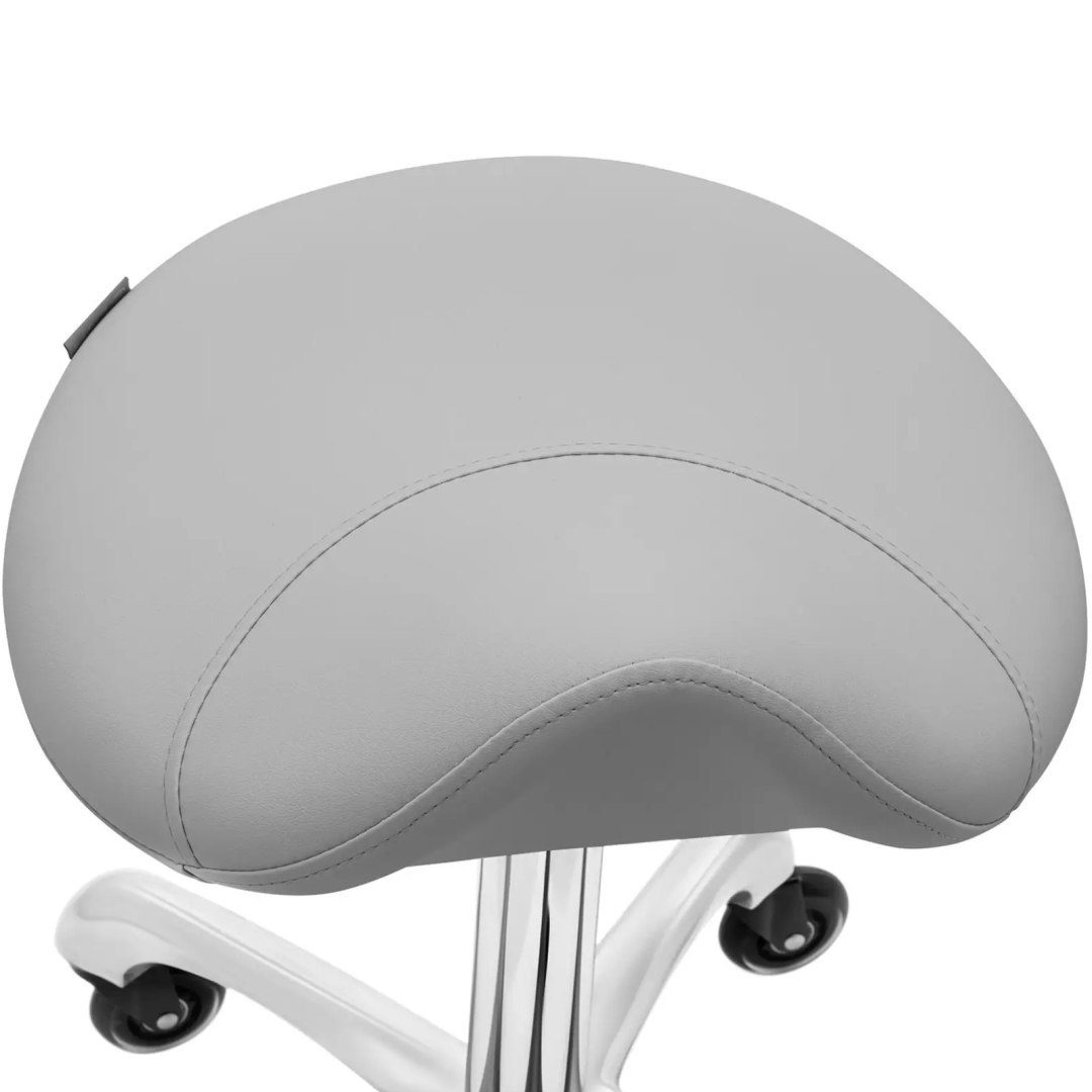 Taboret stołek hoker kosmetyczny siodłowy na kółkach do 150 kg YORK – ciemnoszary Taboret stołek hoker kosmetyczny siodłowy na kółkach do 150 kg YORK – ciemnoszary