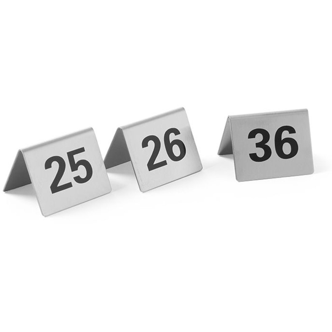 Tabliczka informacyjna NUMER STOLIKA 25-36 stal nierdzewna zestaw 12szt. – Hendi 663868 Tabliczka informacyjna NUMER STOLIKA 25-36 stal nierdzewna zestaw 12szt. – Hendi 663868