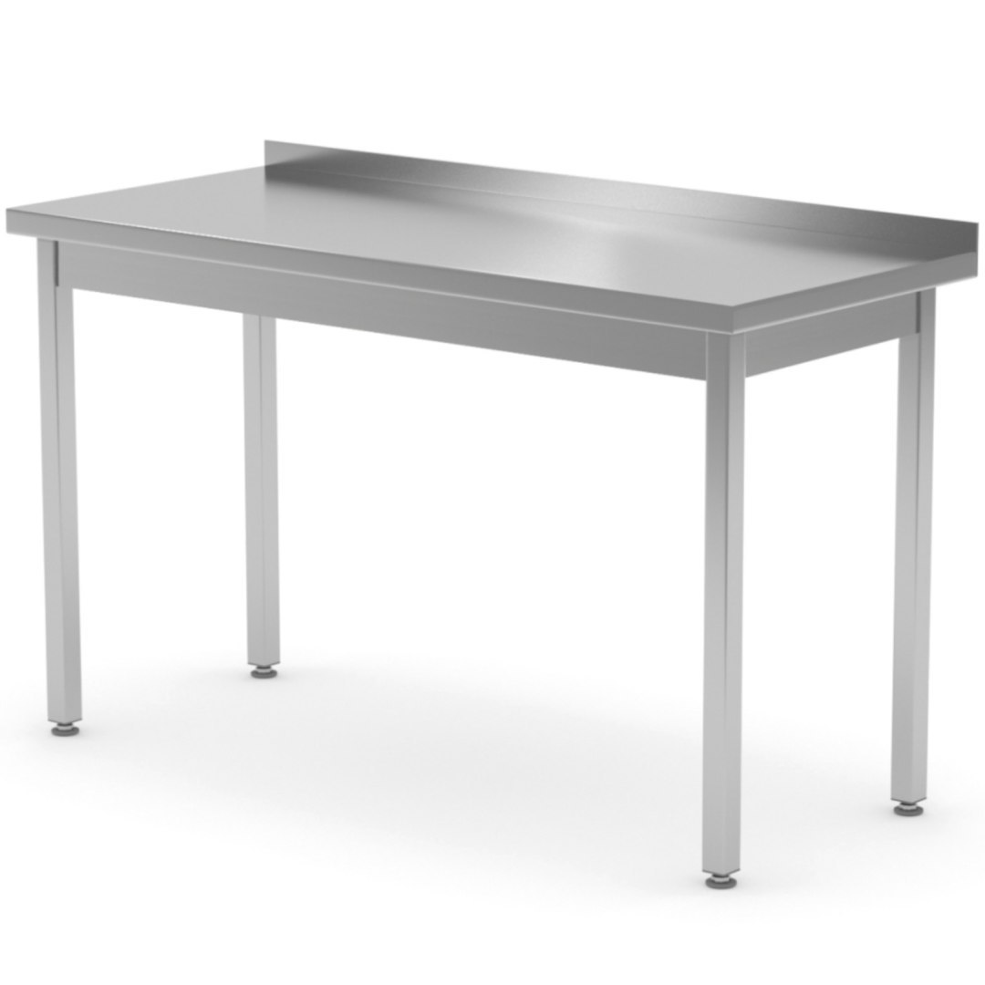 Stół blat roboczy stalowy przyścienny z rantem 120x70x85 cm – Hendi 812686 Stół blat roboczy stalowy przyścienny z rantem 120x70x85 cm – Hendi 812686