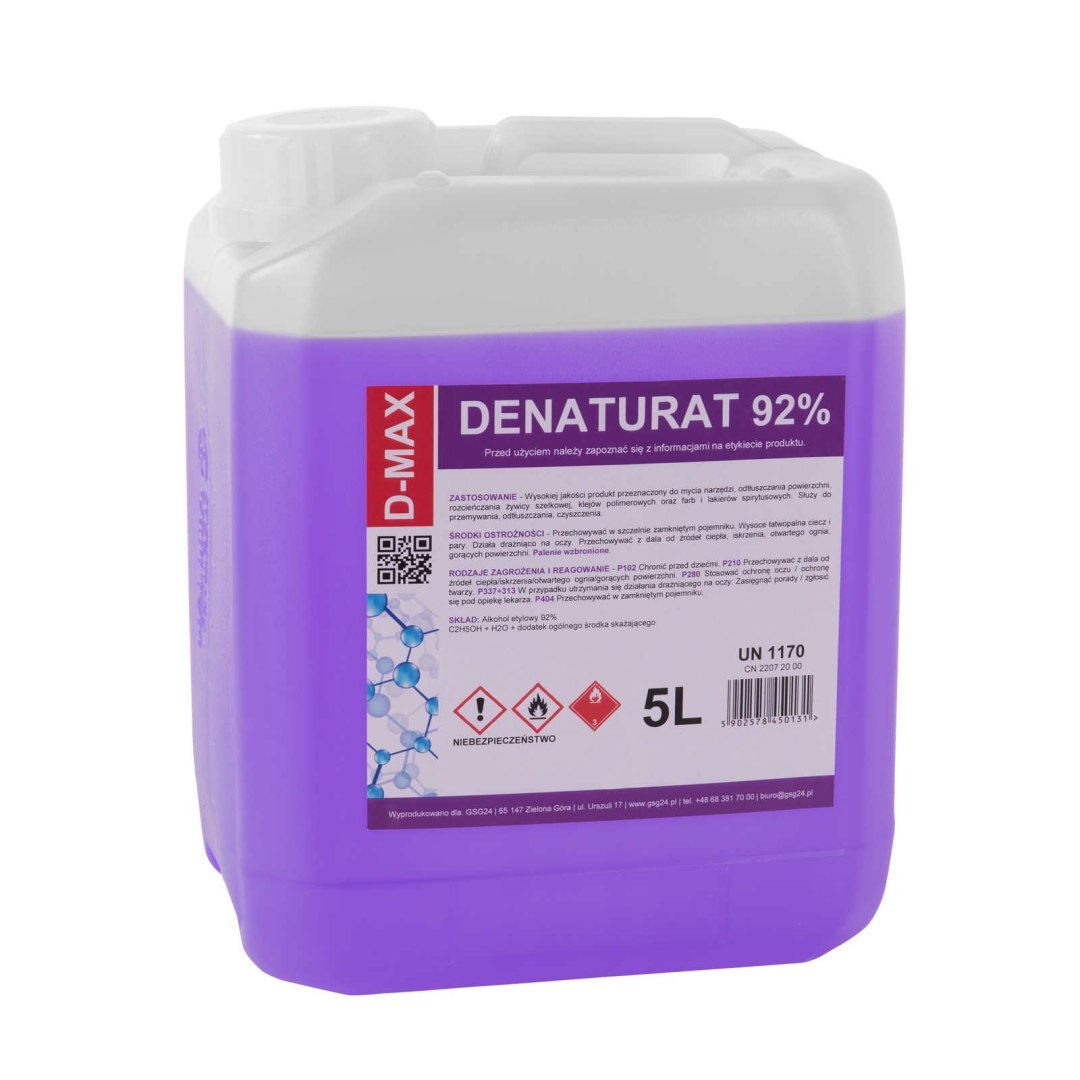 Denaturat alkohol skażony D-MAX 5L Denaturat alkohol skażony D-MAX 5L