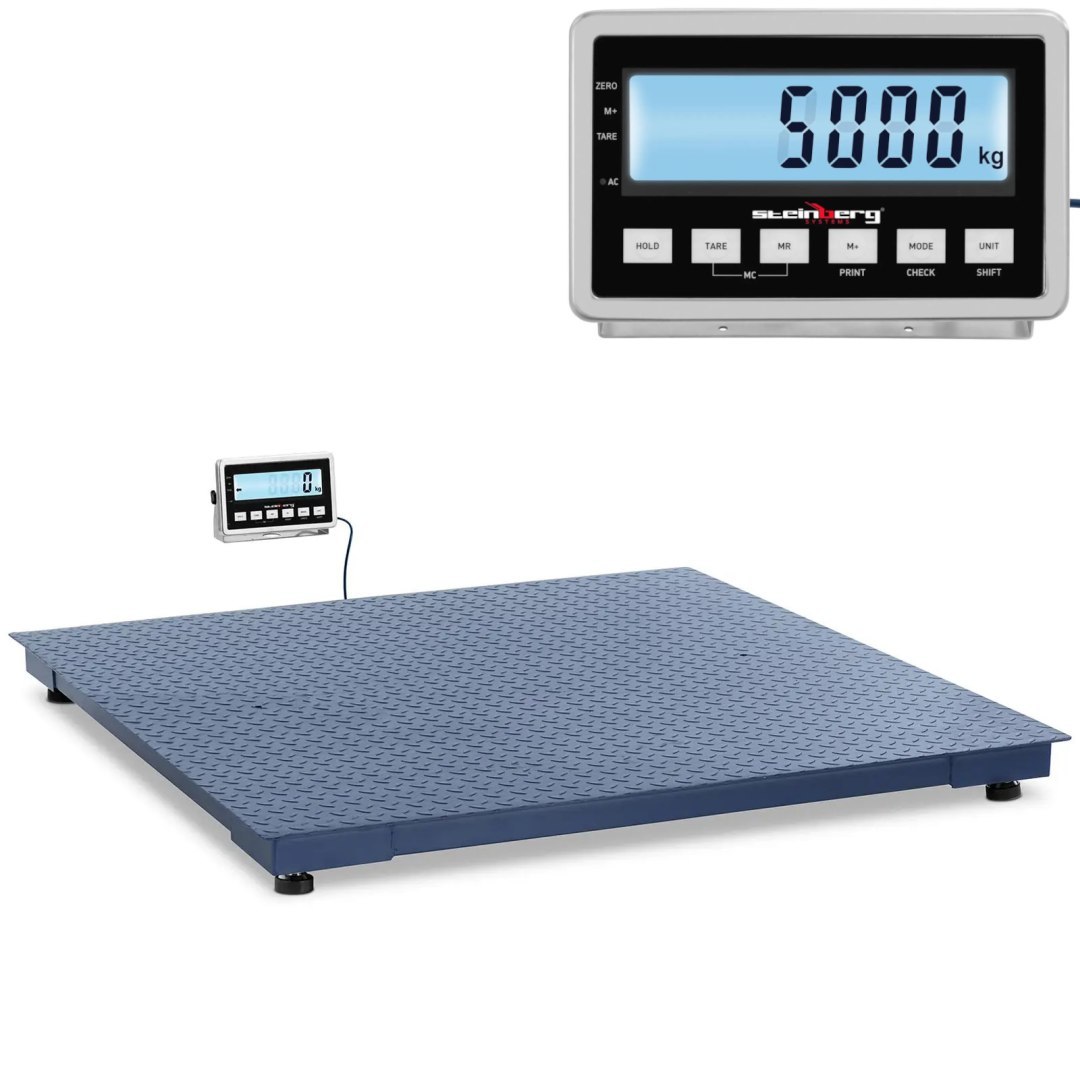 Waga platformowa magazynowa LCD 150 x 150 cm 5000 kg / 2 kg Waga platformowa magazynowa LCD 150 x 150 cm 5000 kg / 2 kg