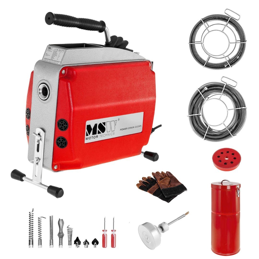 Elektryczna maszyna przepychacz udrażniacz do rur śr. 20 – 150 mm MSW POWER DRAIN CLEAN 2.3E + akcesoria Elektryczna maszyna przepychacz udrażniacz do rur śr. 20 – 150 mm MSW POWER DRAIN CLEAN 2.3E + akcesoria