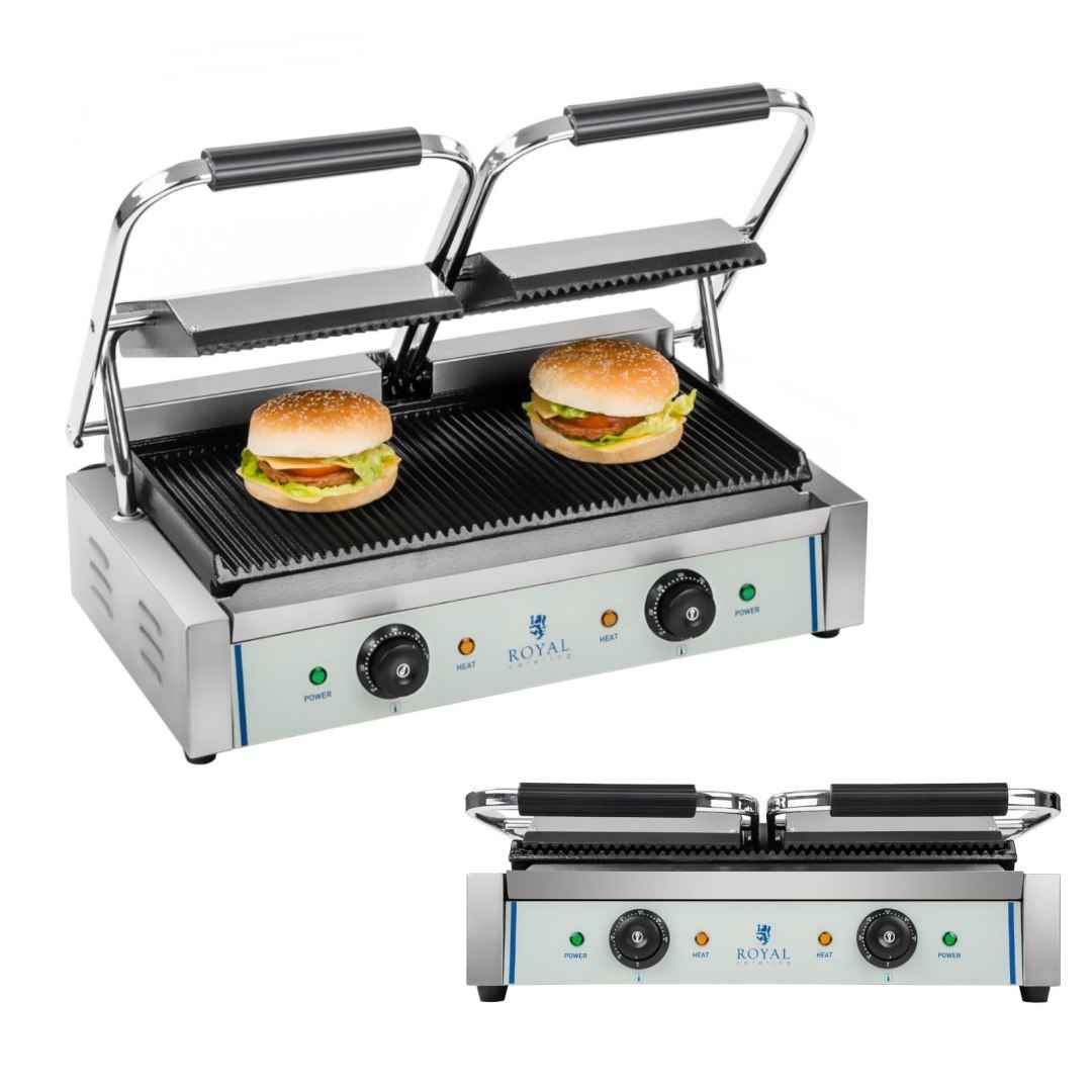 Grill kontaktowy podwójny dwustronny ryflowany Grill kontaktowy podwójny dwustronny ryflowany