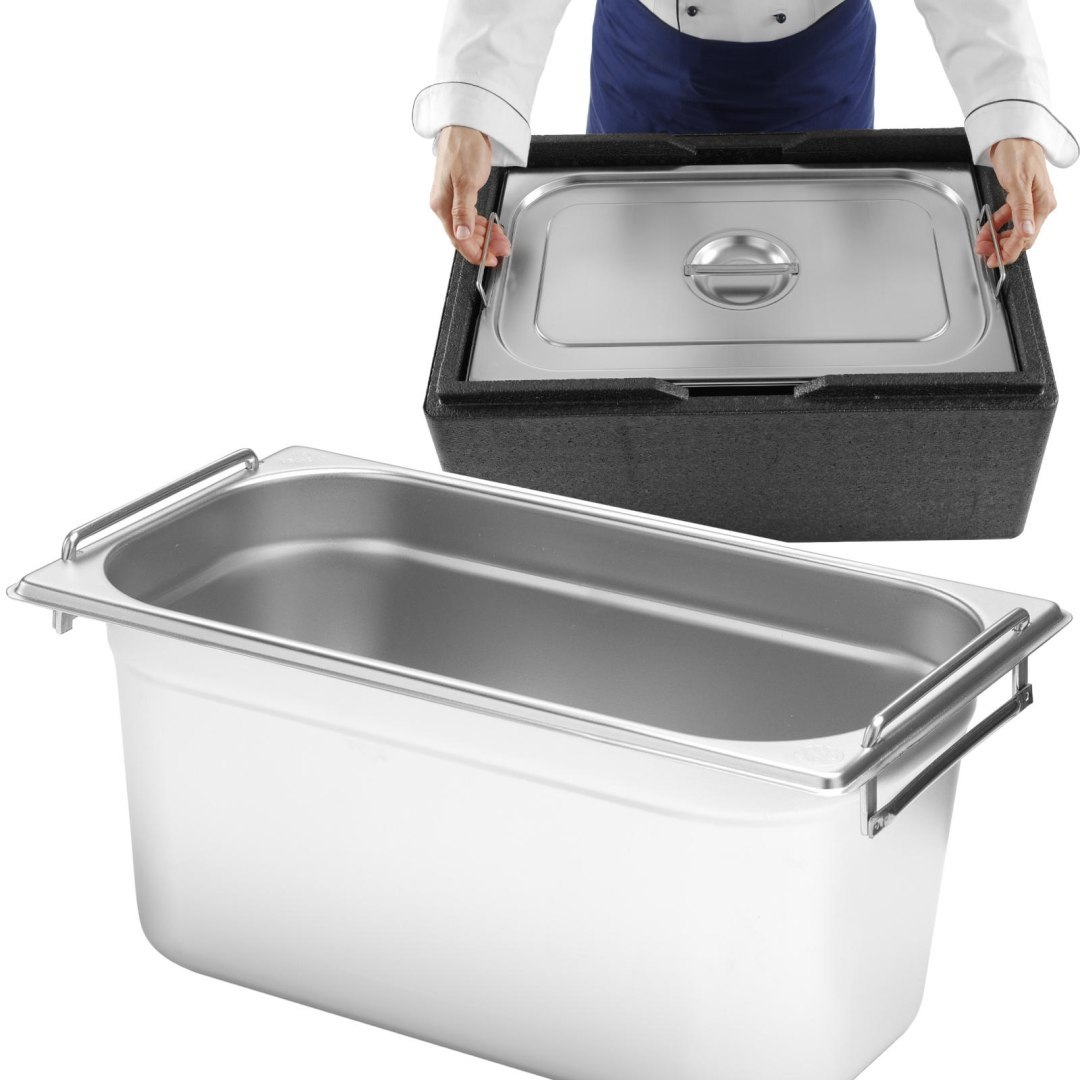Pojemnik gastronomiczny GN 1/3 z chowanymi uchwytami 325x176x200mm 7.8L Hendi 817452 Pojemnik gastronomiczny GN 1/3 z chowanymi uchwytami 325x176x200mm 7.8L Hendi 817452