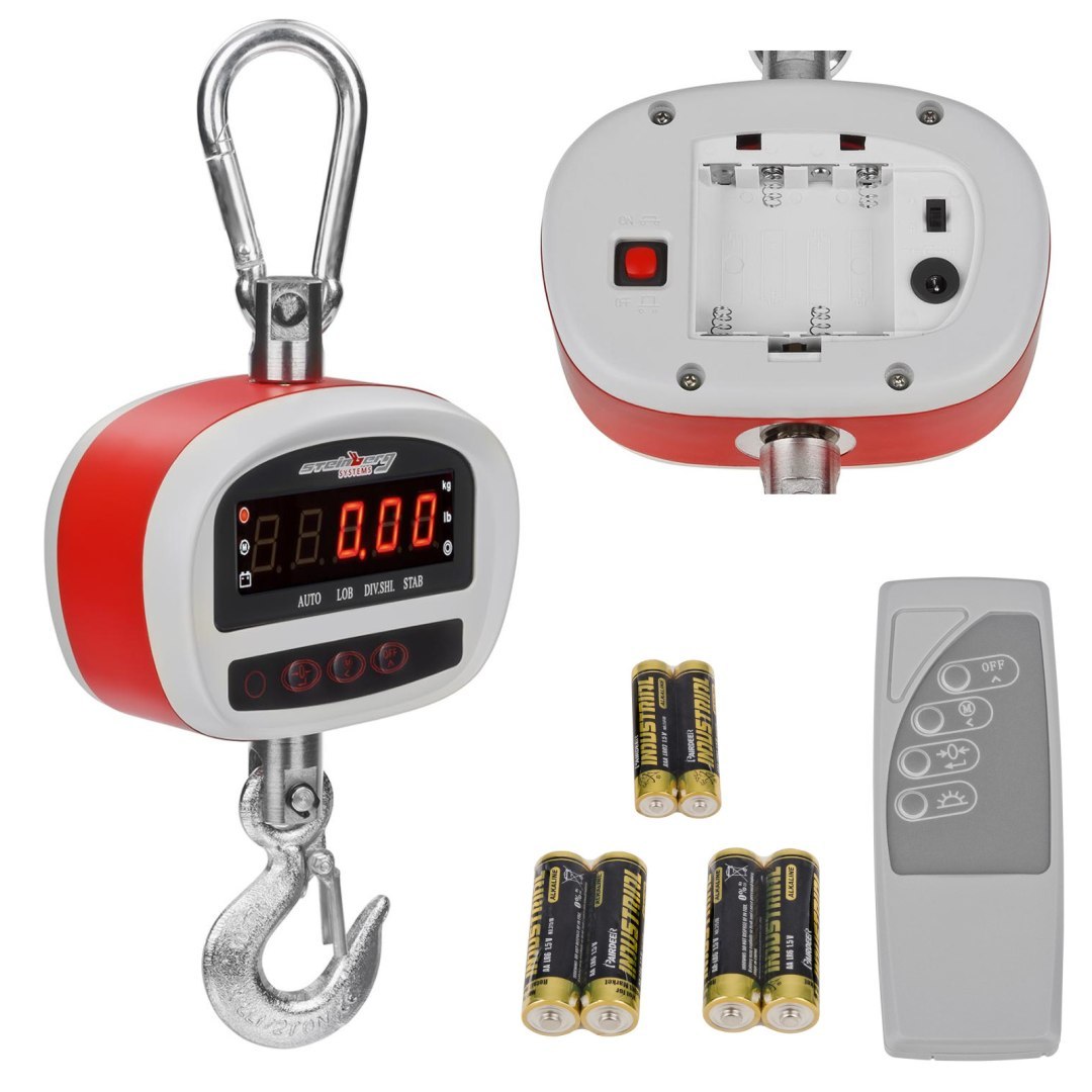 Waga hakowa wisząca z pilotem 300kg – LED