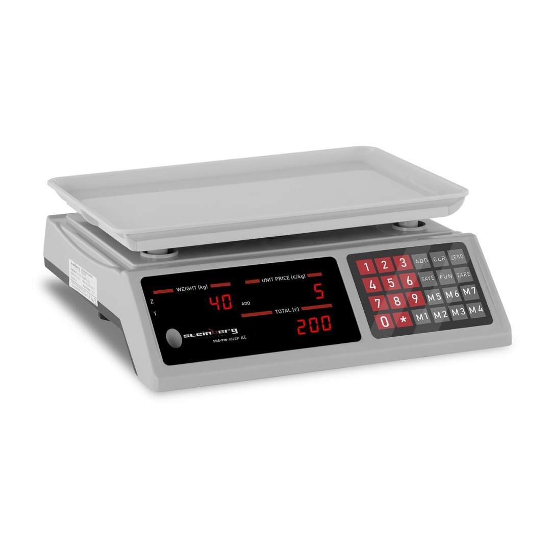 Waga sklepowa licząca sztuki 336x238mm zasilacz + akumulator 40kg / 2g – biała Waga sklepowa licząca sztuki 336x238mm zasilacz + akumulator 40kg / 2g – biała