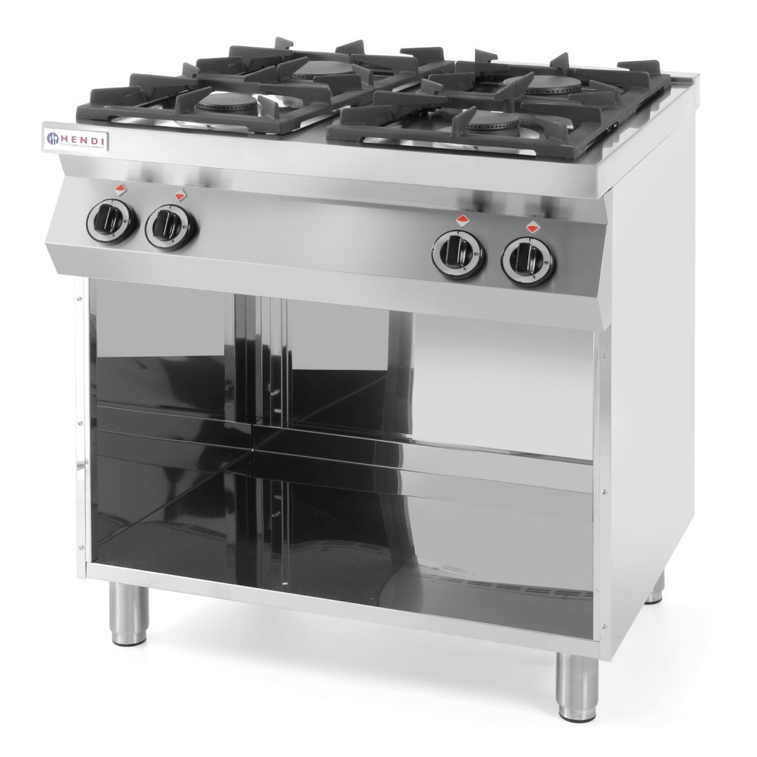 Kuchnia gazowa 4-palnikowa Kitchen Line na podstawie otwartej szer. 800mm gł. 700mm Kuchnia gazowa 4-palnikowa Kitchen Line na podstawie otwartej szer. 800mm gł. 700mm