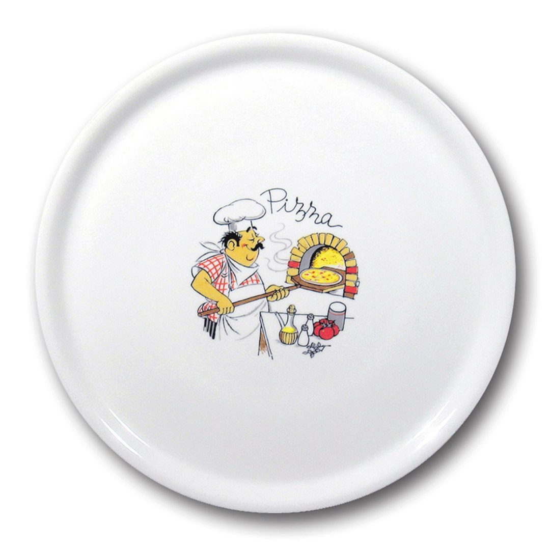 Wytrzymały talerz do pizzy z porcelany Speciale dekorowany 330mm – zestaw 6szt.