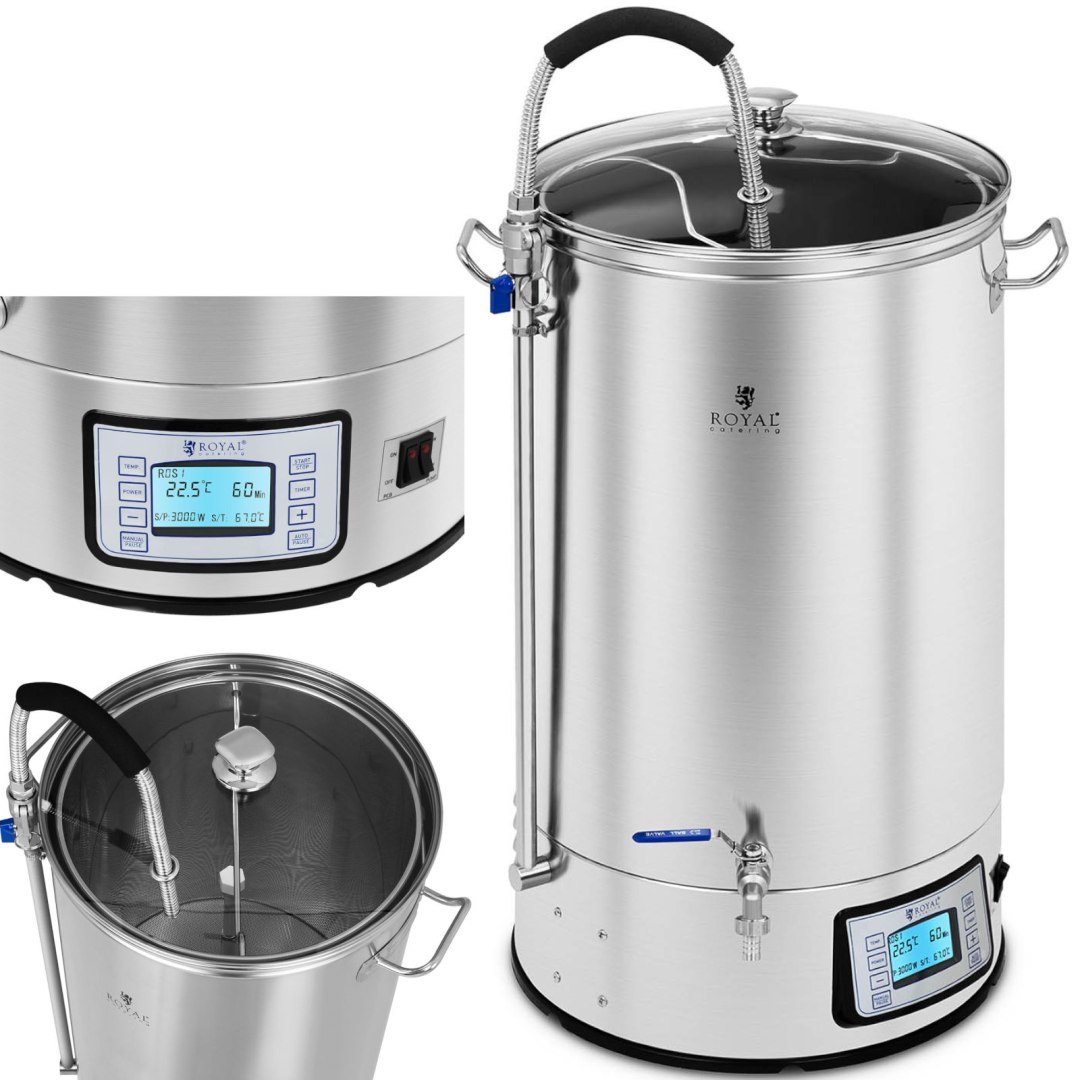 Kocioł warzelny zacierny do produkcji piwa stal nierdzewna 2500W LCD 60L Kocioł warzelny zacierny do produkcji piwa stal nierdzewna 2500W LCD 60L