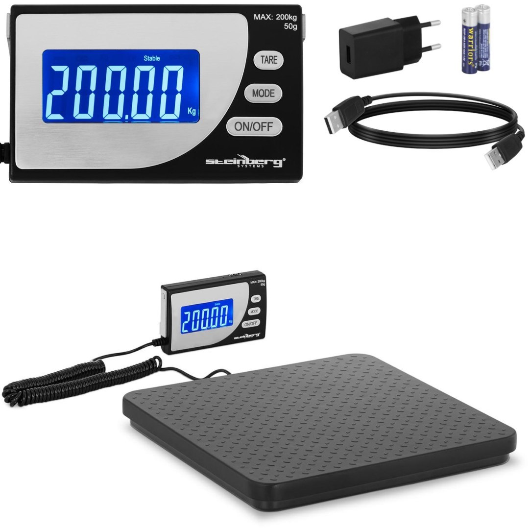 Waga przemysłowa paczkowa do 200 kg / 50 g LCD USB Waga przemysłowa paczkowa do 200 kg / 50 g LCD USB