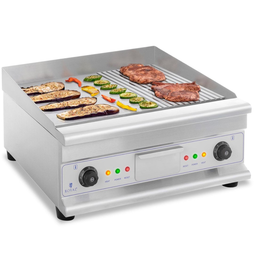 Grill płyta grillowa podwójna gładka ryflowana z szufladą na tłuszcz 230 V 2x 3200 W Grill płyta grillowa podwójna gładka ryflowana z szufladą na tłuszcz 230 V 2x 3200 W