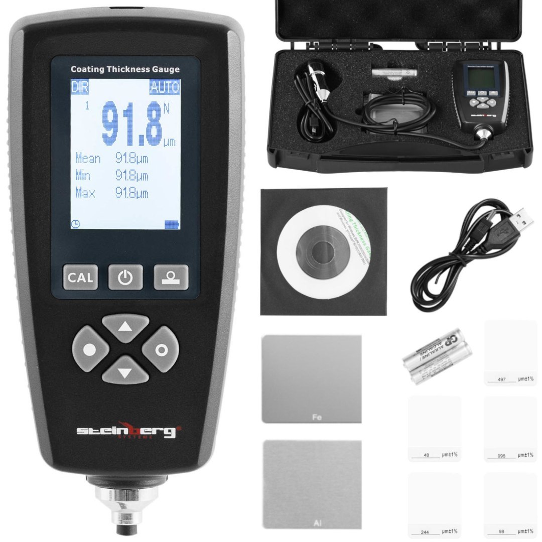 Miernik tester grubości lakieru samochodowego zakres 0 – 2000 µm USB