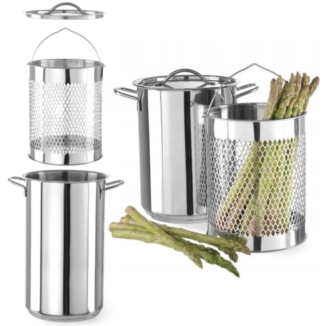 Garnek do szparagów makaronu z wkładem pokrywką XL 5.5 l – Hendi 833100