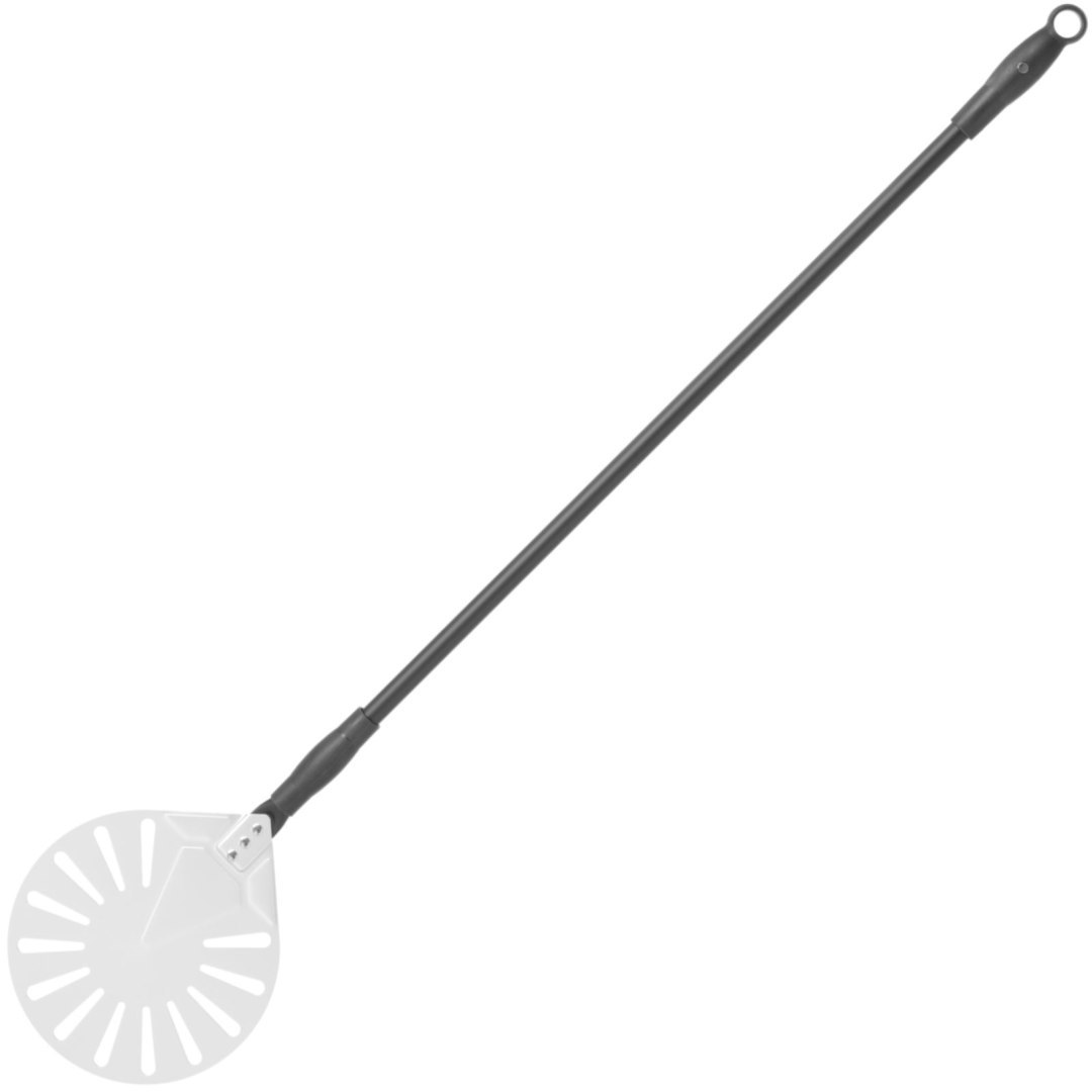 Łopata do pizzy z otworami i uchwytem suwakowym aluminiowa okrągła śr. 230 mm dł. 1200 mm – Hendi 617168 Łopata do pizzy z otworami i uchwytem suwakowym aluminiowa okrągła śr. 230 mm dł. 1200 mm – Hendi 617168