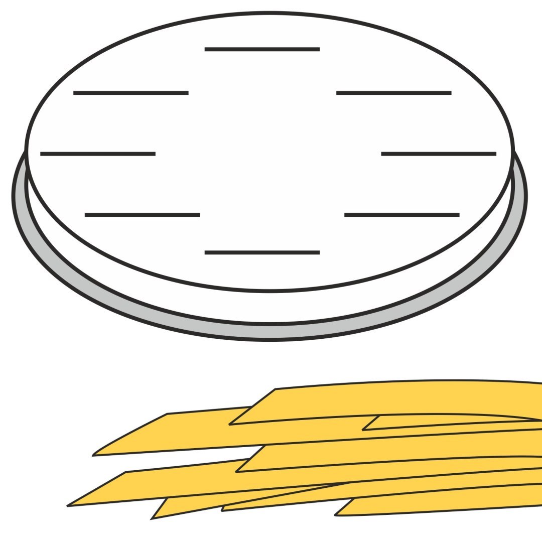Końcówka do wyrobu makaronu FETTUCCINE płaskie wstążki 16 otworów 8×1 mm MPF2.5/4 – Hendi 229354 Końcówka do wyrobu makaronu FETTUCCINE płaskie wstążki 16 otworów 8×1 mm MPF2.5/4 – Hendi 229354