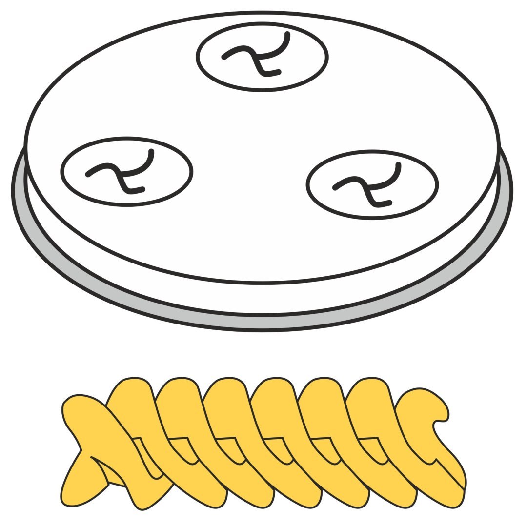 Końcówka sitko do wyrobu makaronu FUSILLI świderki 5 otworów śr. 9 mm MPF2.5/4 – Hendi 229361 Końcówka sitko do wyrobu makaronu FUSILLI świderki 5 otworów śr. 9 mm MPF2.5/4 – Hendi 229361