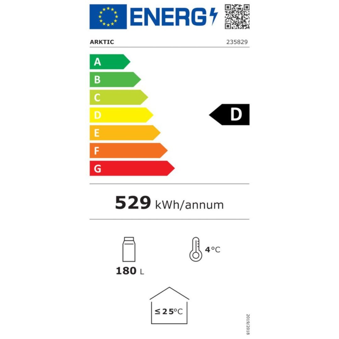 Lodówka chłodziarka barowa sklepowa na napoje 2-drzwiowa 4 półki 215 W 180 l – Hendi 235829