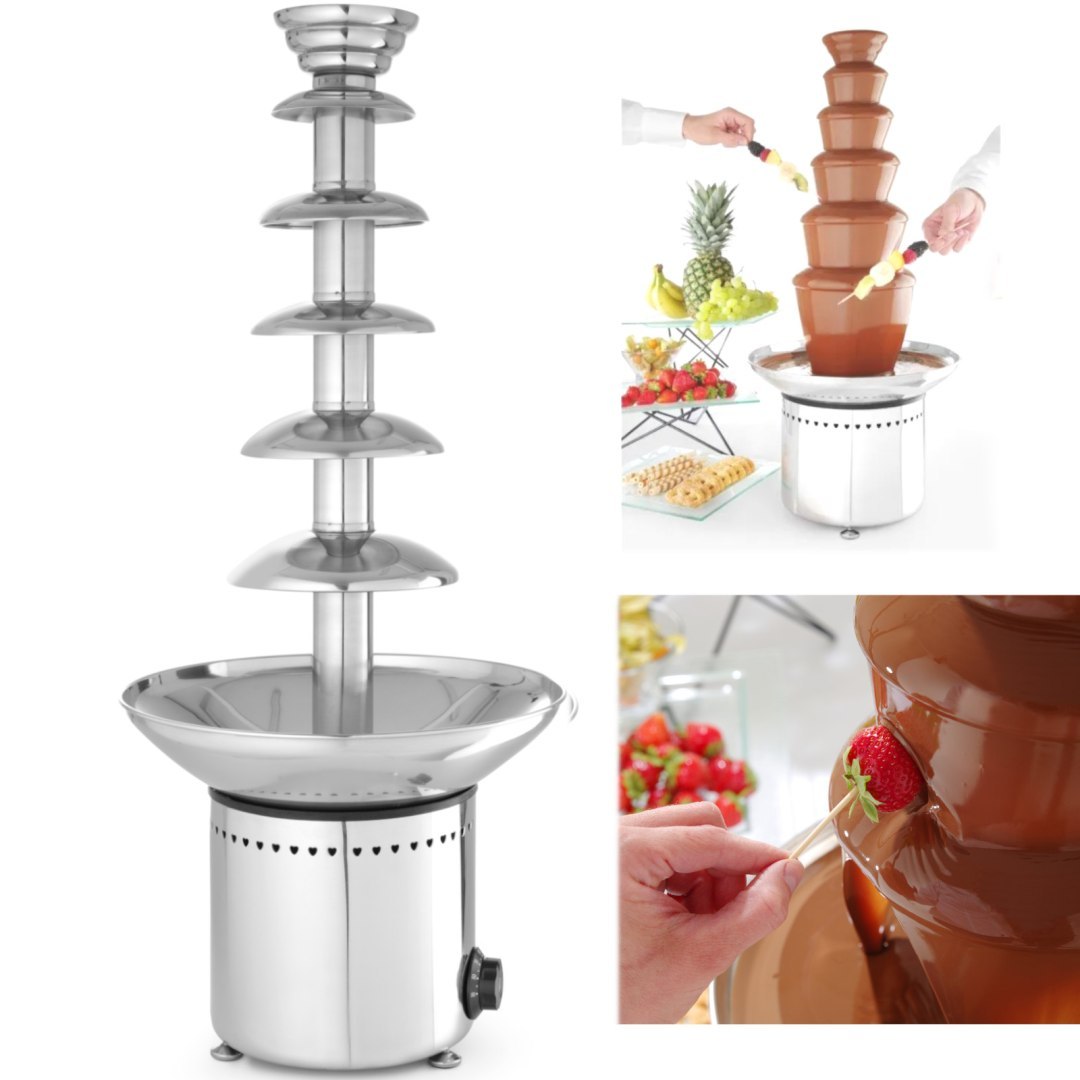 Fontanna do czekolady fondue 6 poziomów stalowa 300 W – Hendi 274163 Fontanna do czekolady fondue 6 poziomów stalowa 300 W – Hendi 274163