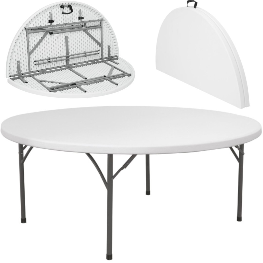 Stół cateringowy okrągły składany do 250 kg śr. 1500 x 740 mm – Hendi 810996