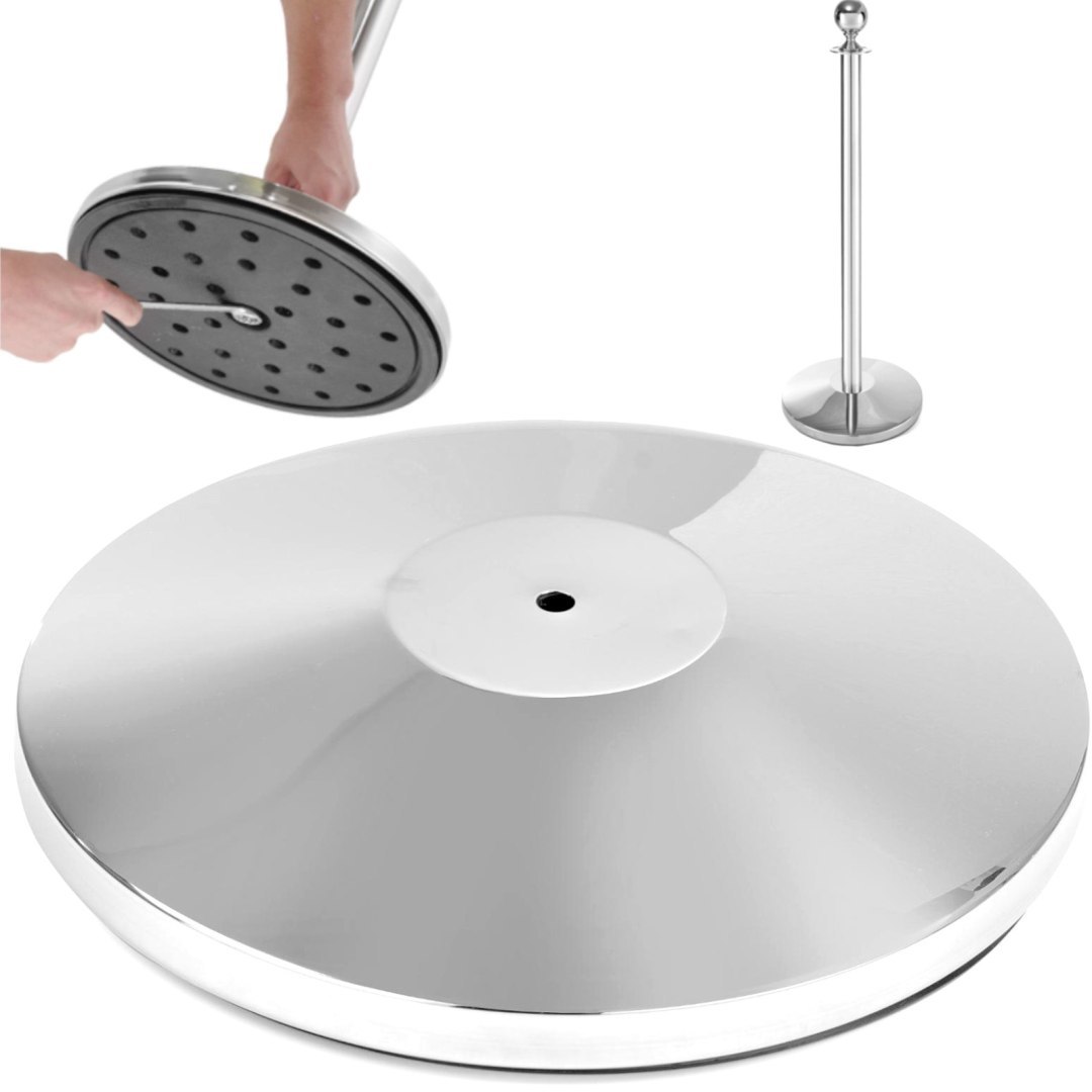 Podstawa do słupka odgradzającego chromowana srebrna śr. 360 mm – Hendi 810484 Podstawa do słupka odgradzającego chromowana srebrna śr. 360 mm – Hendi 810484