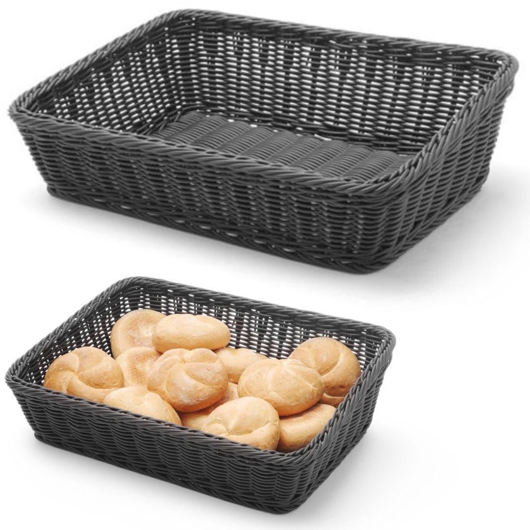 Kosz ekspozycyjny na pieczywo chleb skośny prostokątny czarny 400x300x120 mm – Hendi 426661 Kosz ekspozycyjny na pieczywo chleb skośny prostokątny czarny 400x300x120 mm – Hendi 426661