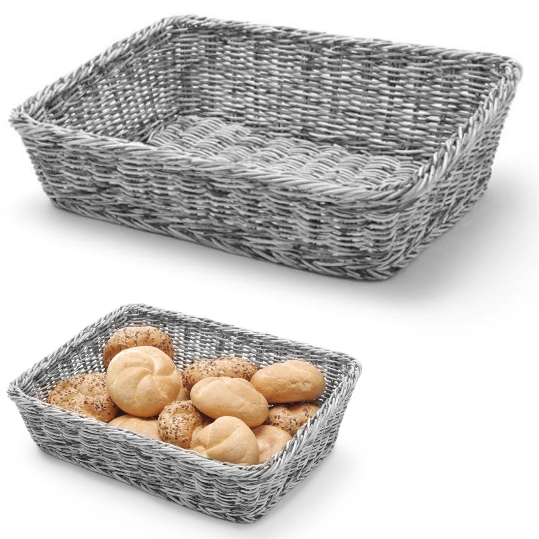Kosz ekspozycyjny na pieczywo chleb skośny prostokątny szary 400x300x120 mm – Hendi 426661 Kosz ekspozycyjny na pieczywo chleb skośny prostokątny szary 400x300x120 mm – Hendi 426661