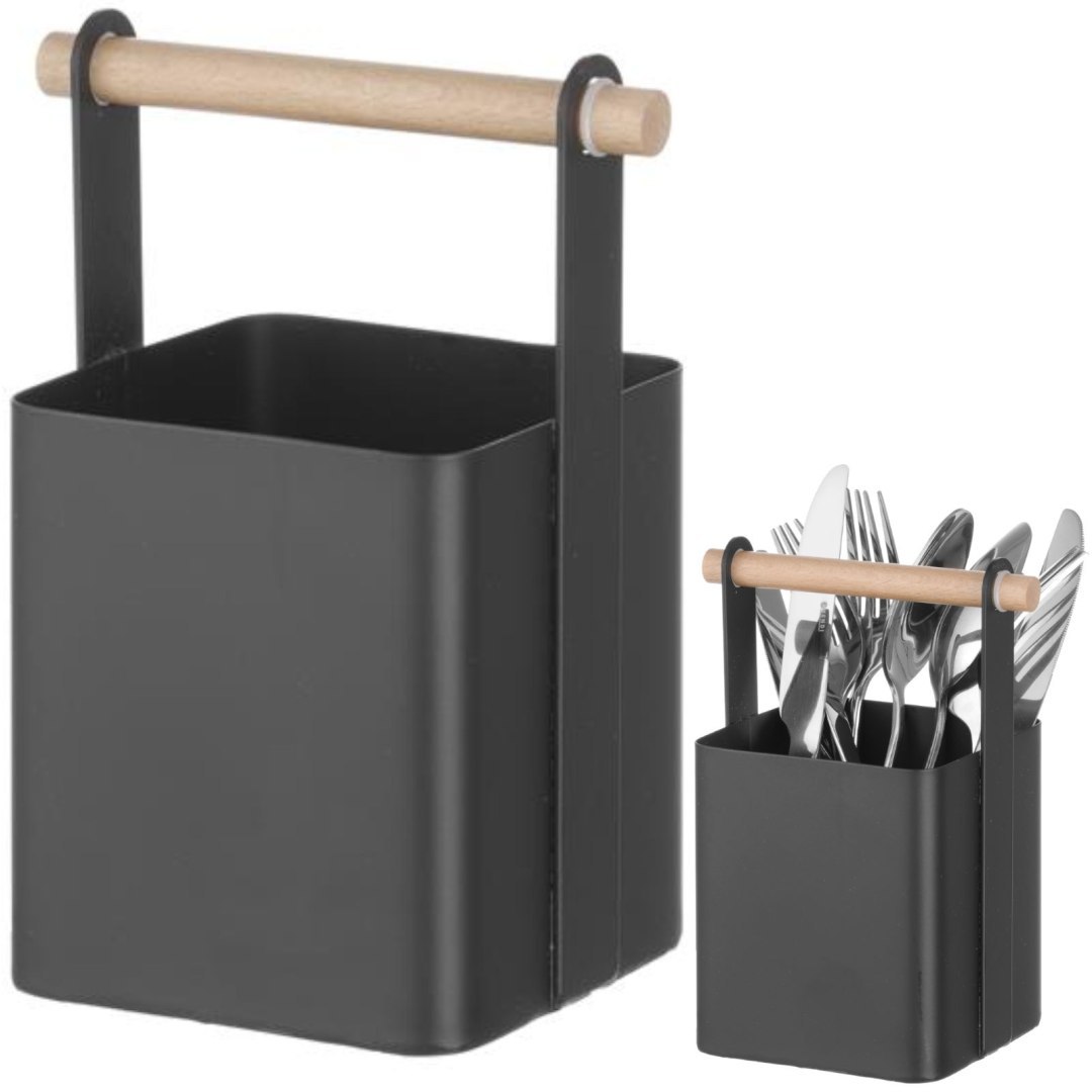 Organizer koszyk stołowy na sztućce z drewnianą rączką 14×10.5×19 cm – Hendi 427064 Organizer koszyk stołowy na sztućce z drewnianą rączką 14×10.5×19 cm – Hendi 427064