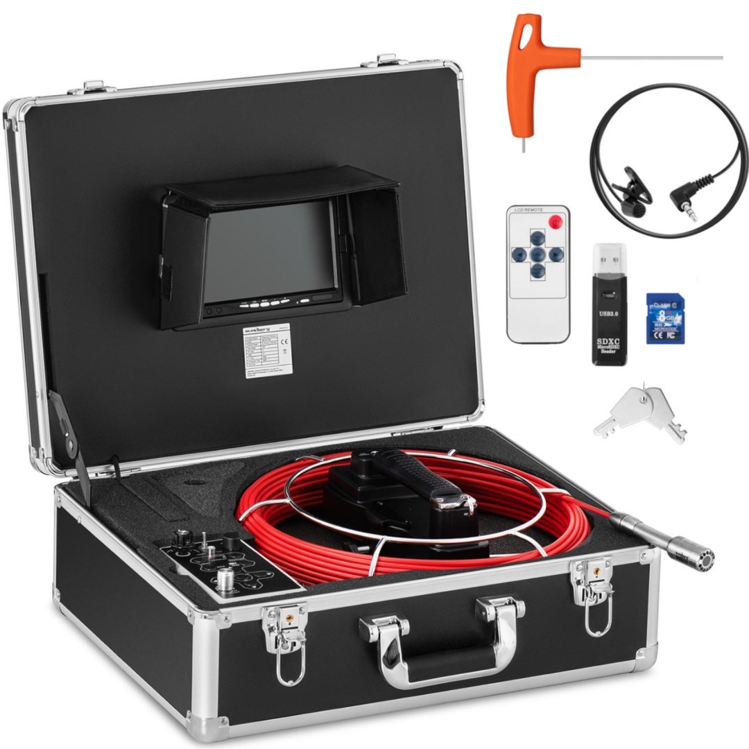 Endoskop kamera diagnostyczna inspekcyjna w walizce 12 LED TFT 7 ” SD 30 m Endoskop kamera diagnostyczna inspekcyjna w walizce 12 LED TFT 7 ” SD 30 m
