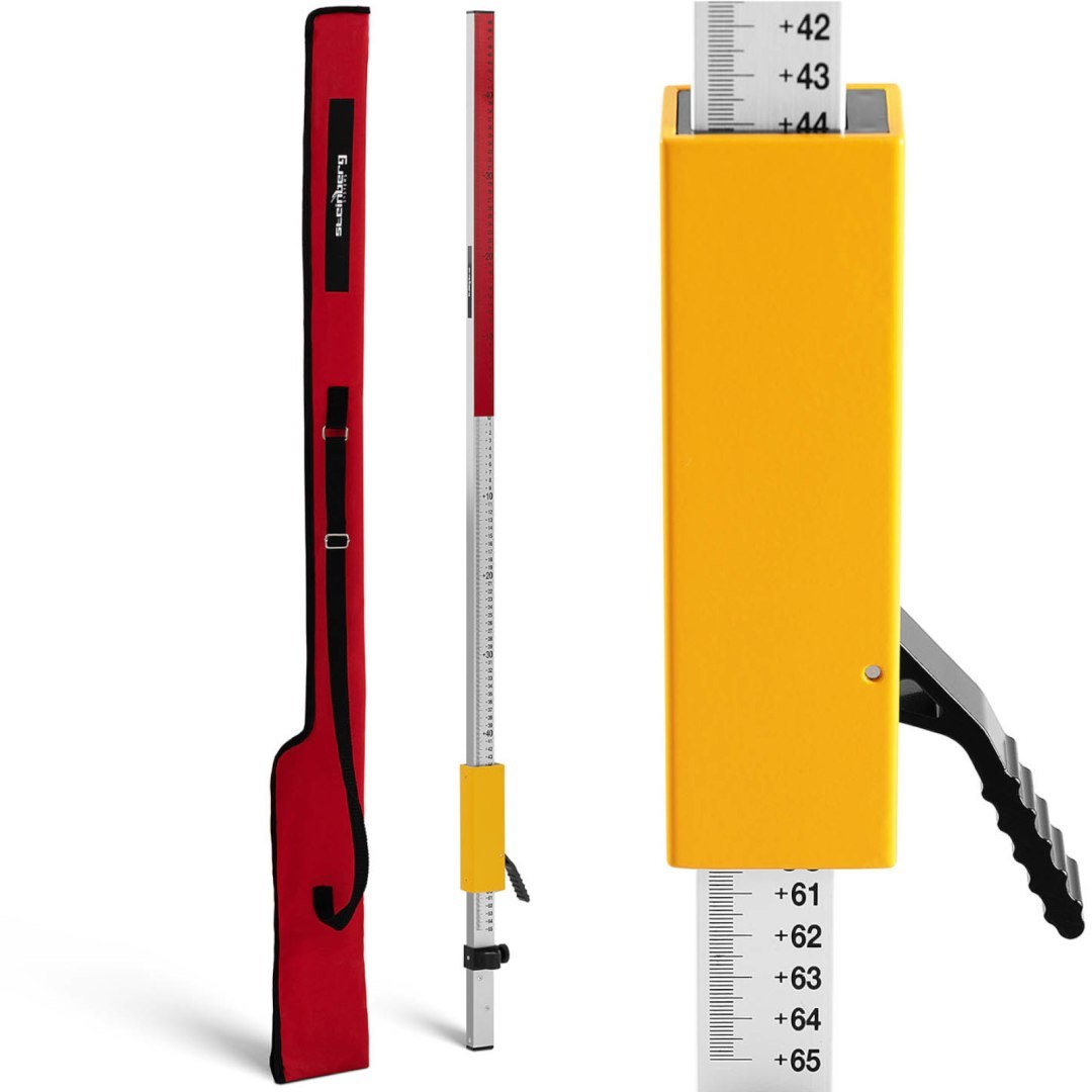 Łata niwelacyjna geodezyjna z aluminium + torba 1.3 – 2.4 m
