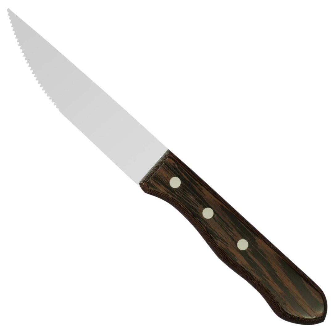 Nóż do steków ząbkowany nierdzewny uchwyt drewniany WENGE dł. 125 mm – Hendi 841143