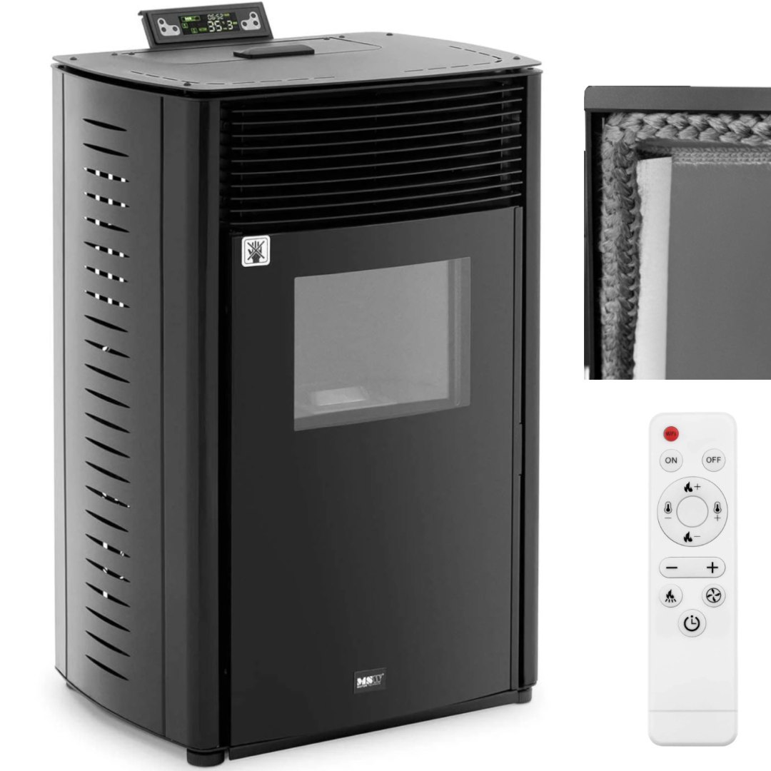 Piec piecyk kominek na pellet wolnostojący z pilotem 50-325 m3 13000 W Piec piecyk kominek na pellet wolnostojący z pilotem 50-325 m3 13000 W