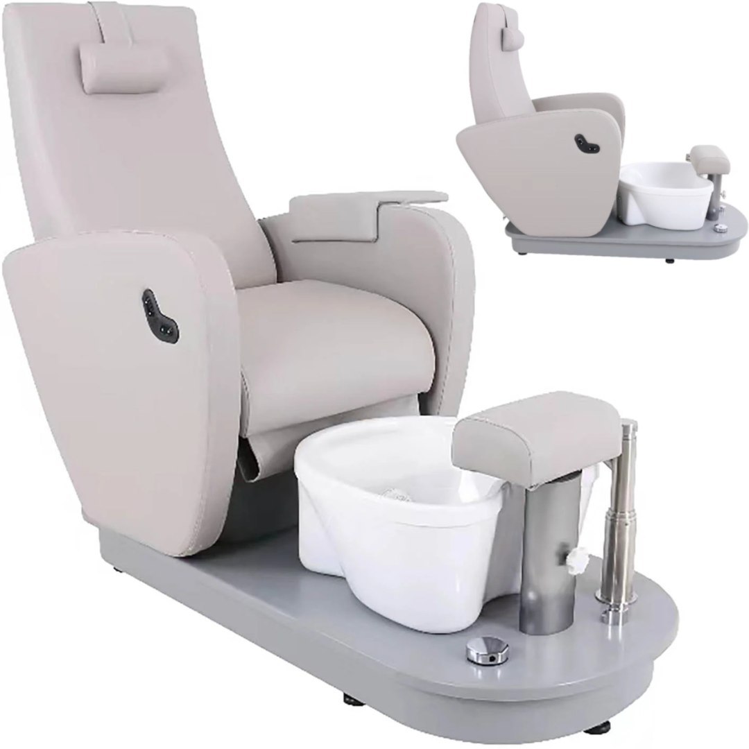 Fotel elektryczny do pedicure z podnóżkiem i brodzikiem HAVANA – szary Fotel elektryczny do pedicure z podnóżkiem i brodzikiem HAVANA – szary