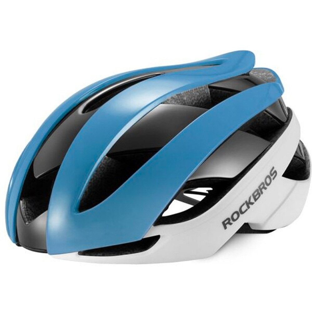 Kask rowerowy uniwersalny regulowany rozmiar M niebiesko-biały Kask rowerowy uniwersalny regulowany rozmiar M niebiesko-biały
