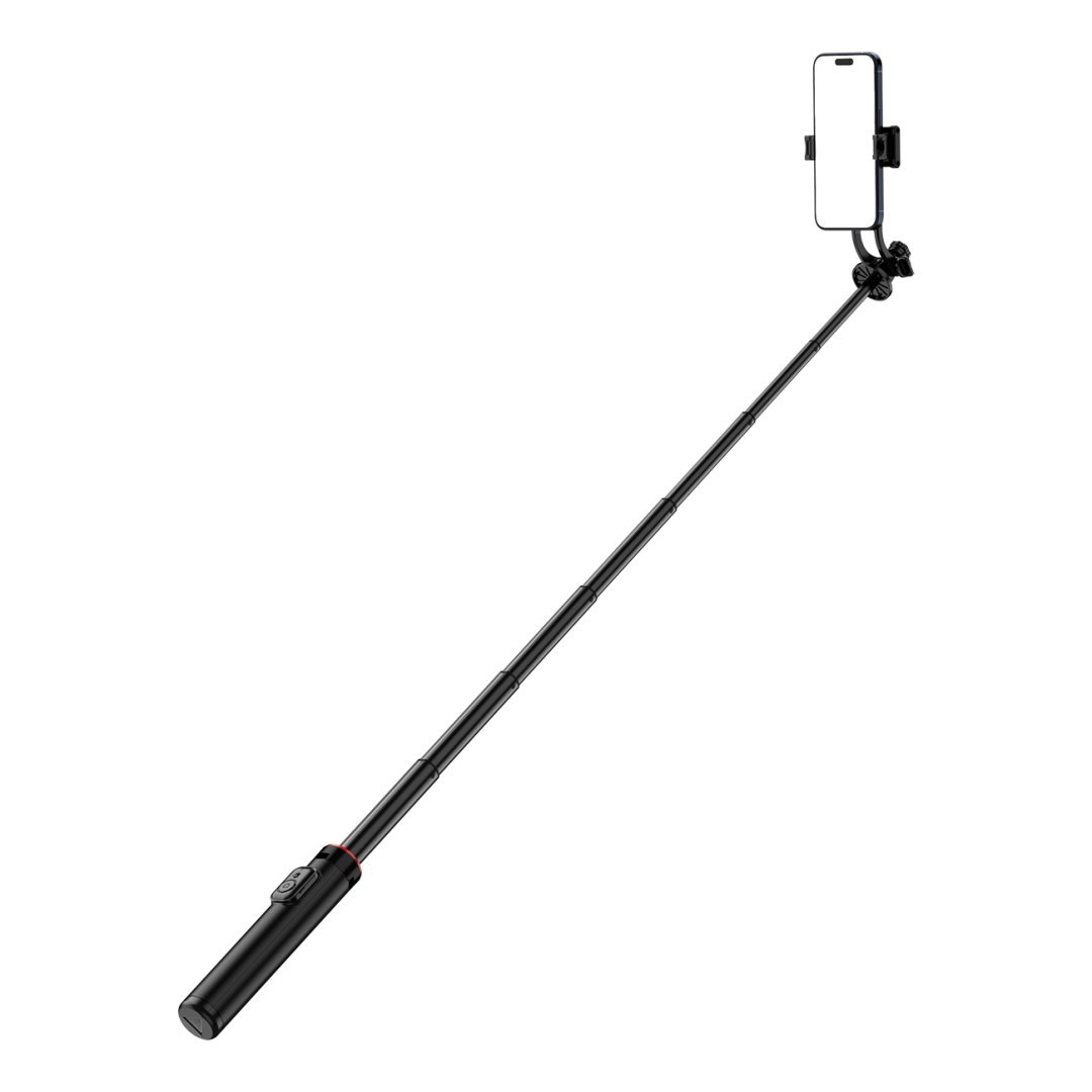 Selfie stick teleskopowy z pilotem stojak tripod na telefon 1.3m aluminium – czarny
