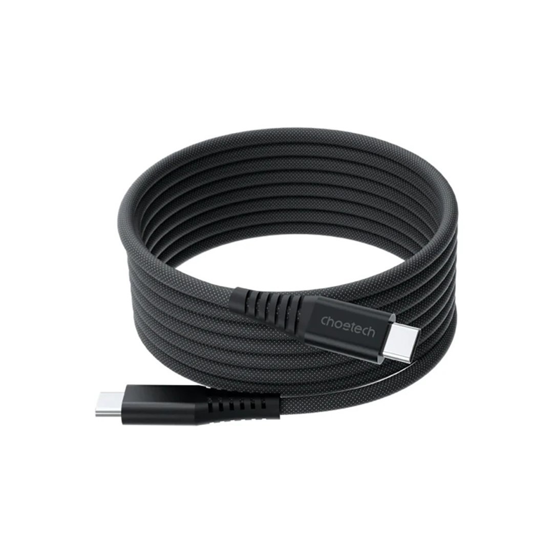 Kabel przewód USB-C-USB-C z organizererm magnetycznym PD 3.1 240W 1.8m – czarny