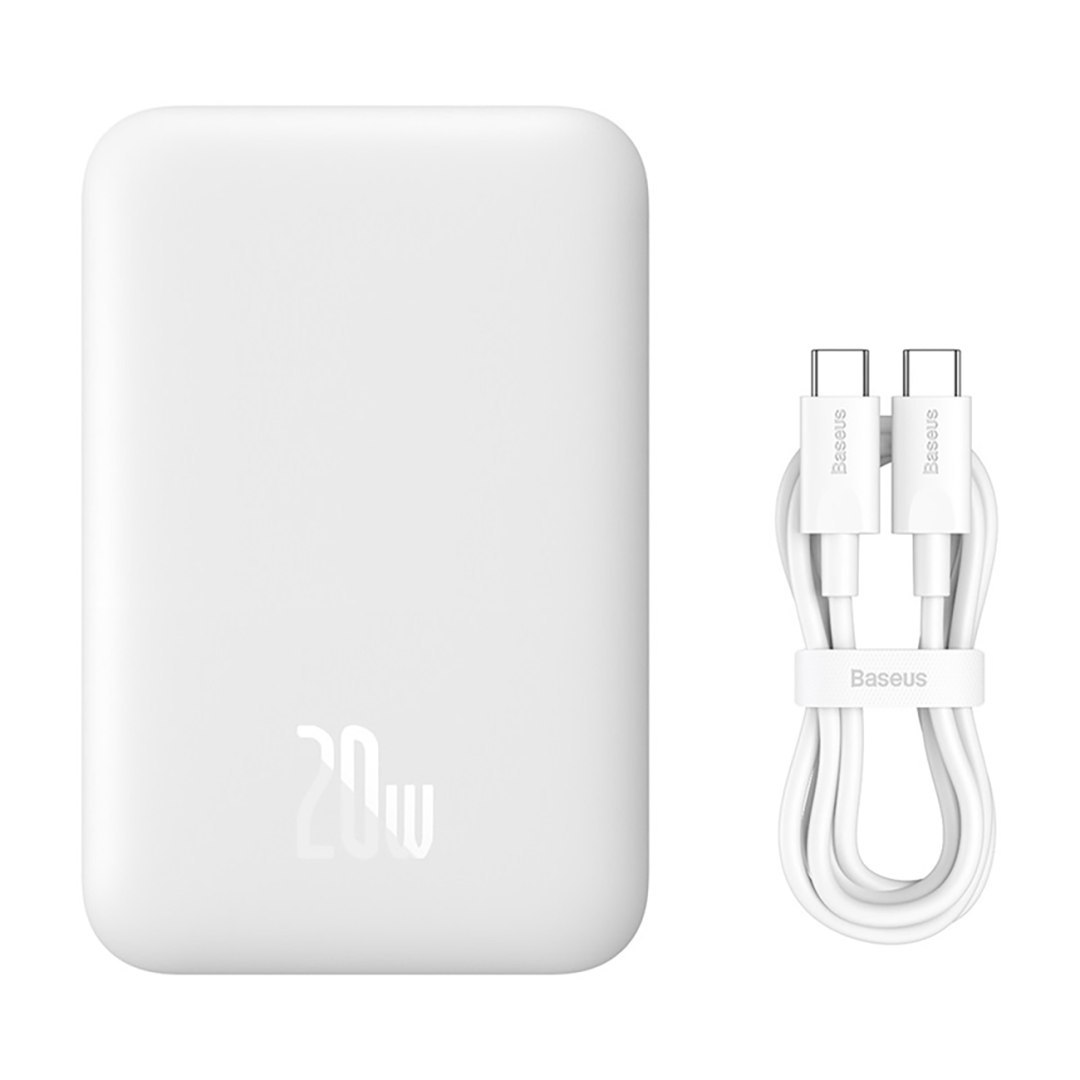 Powerbank 6000mAh Magnetic Mini Air 20W z kablem USB-C – biały Powerbank 6000mAh Magnetic Mini Air 20W z kablem USB-C – biały