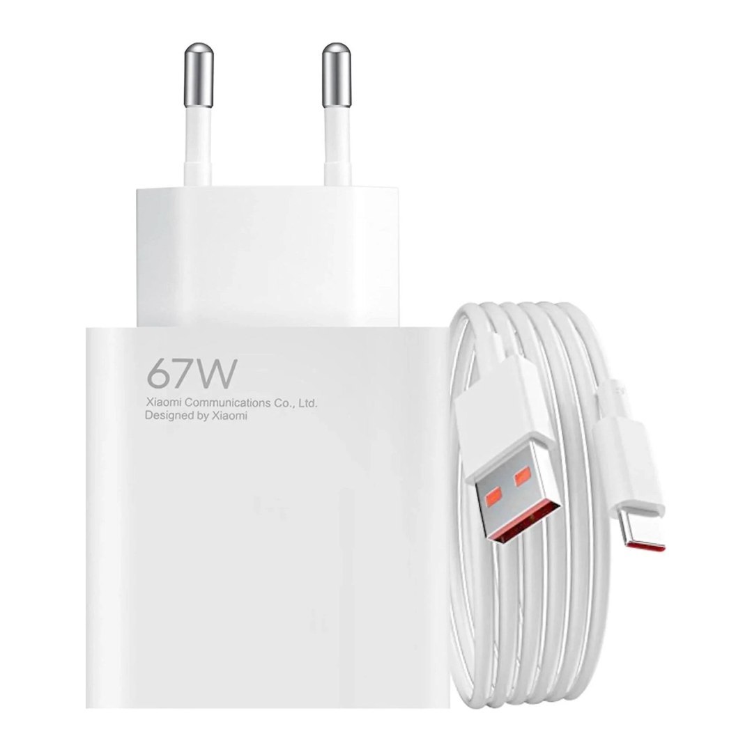 Ładowarka sieciowa Xiaomi 67W 6.2A USB-A z kablem USB-C – biała Ładowarka sieciowa Xiaomi 67W 6.2A USB-A z kablem USB-C – biała