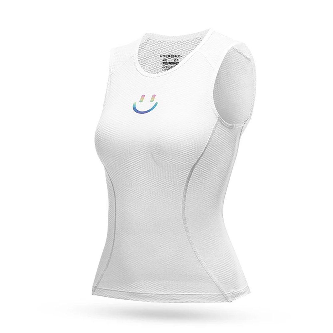 Koszulka kamizelka rowerowa tkanina 3D damska szybkoschnąca XL / XXL – biała Koszulka kamizelka rowerowa tkanina 3D damska szybkoschnąca XL / XXL – biała