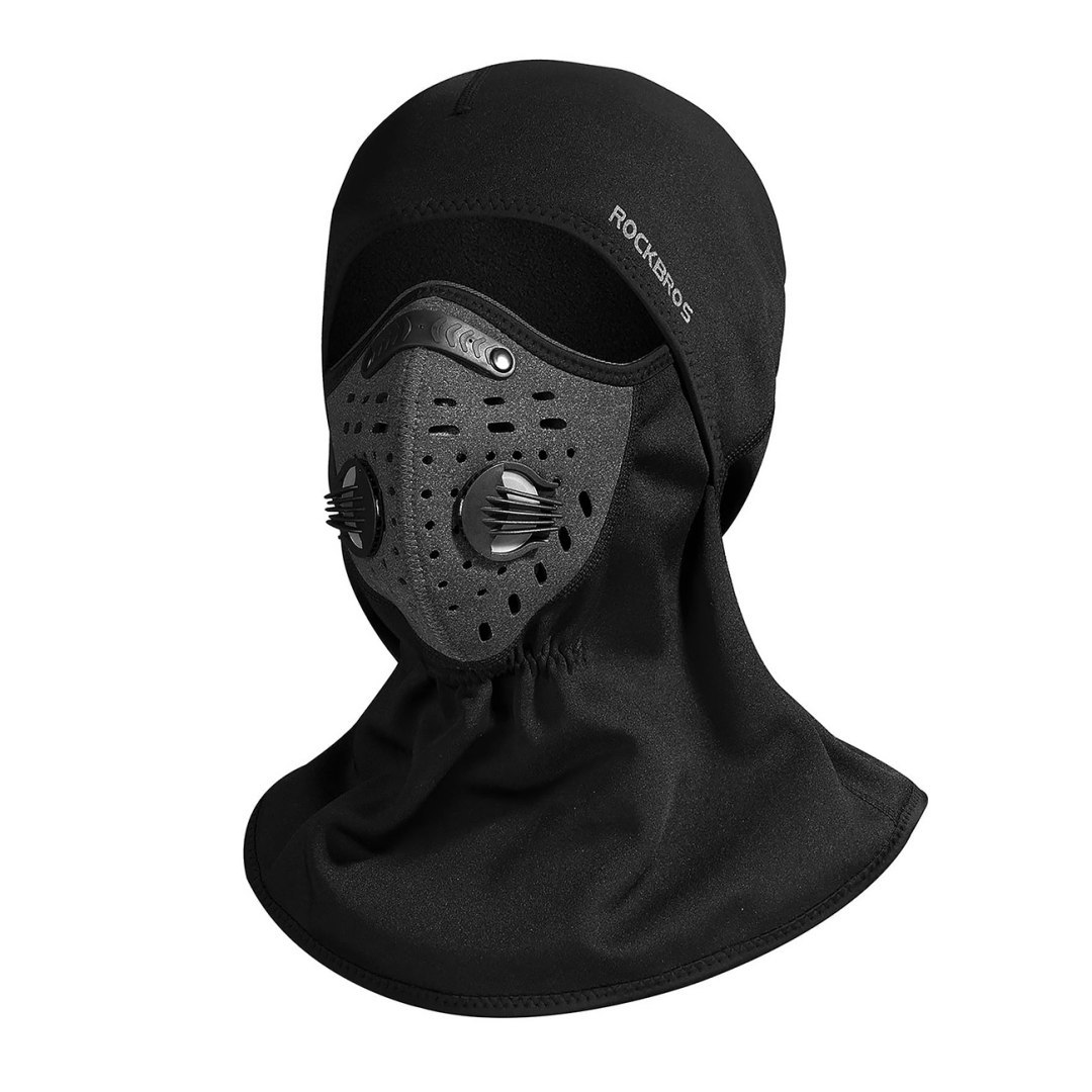 Kominiarka sportowa z maską i filtrem New Velvet rower motor narty treking – czarna