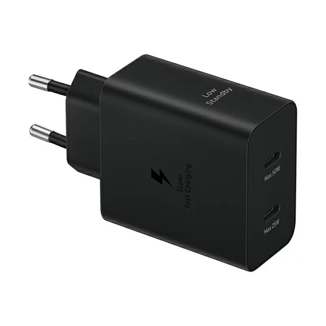Ładowarka sieciowa Samsung Power Adapter Duo 2x USB-C 50W – czarna Ładowarka sieciowa Samsung Power Adapter Duo 2x USB-C 50W – czarna