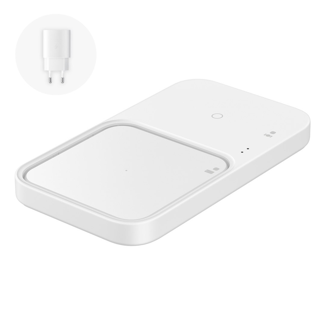 Ładowarka Samsung Wireless Charger Duo indukcyjna 15W + ładowarka sieciowa i kabel – biała Ładowarka Samsung Wireless Charger Duo indukcyjna 15W + ładowarka sieciowa i kabel – biała