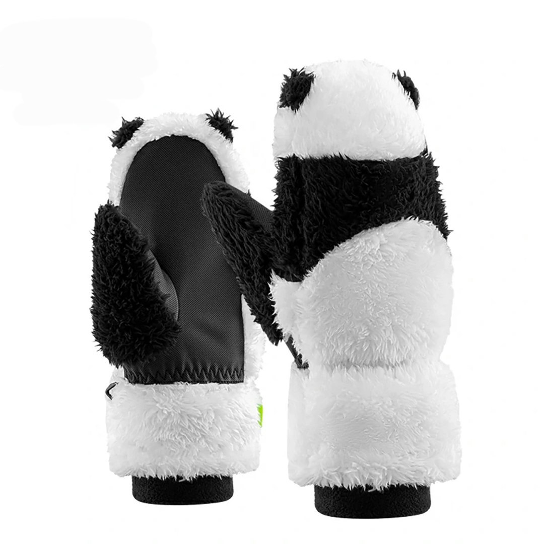 Rękawiczki narciarskie Panda dla dzieci i dorosłych rozmiar S – czarne/białe
