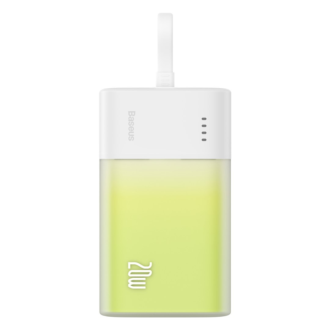 Powerbank Popsicle 5200mAh 20W z kablem Lightning 60W/20V/3A/30cm – biało-zielony