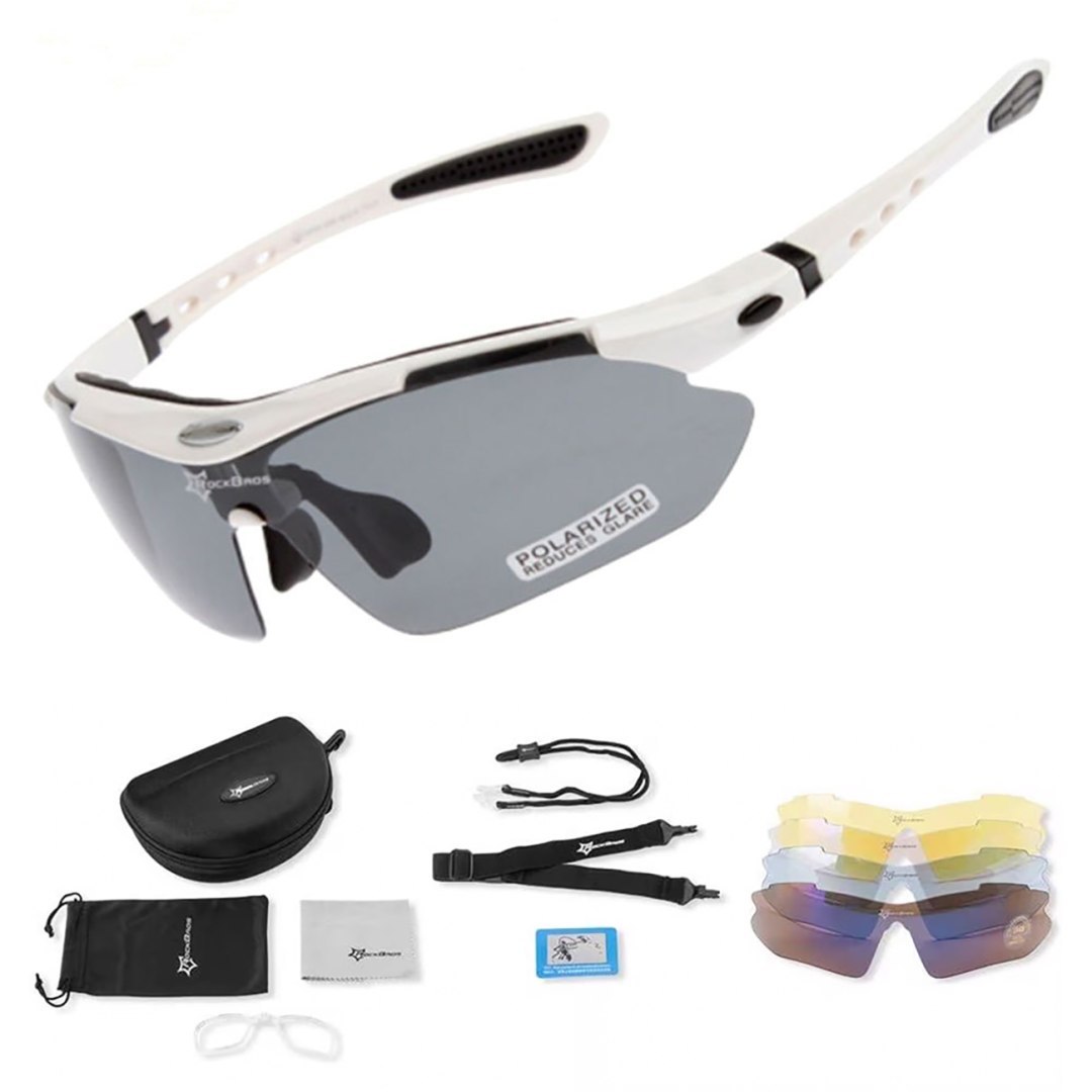 Okulary rowerowe polaryzujące 10002 – ZESTAW – białe